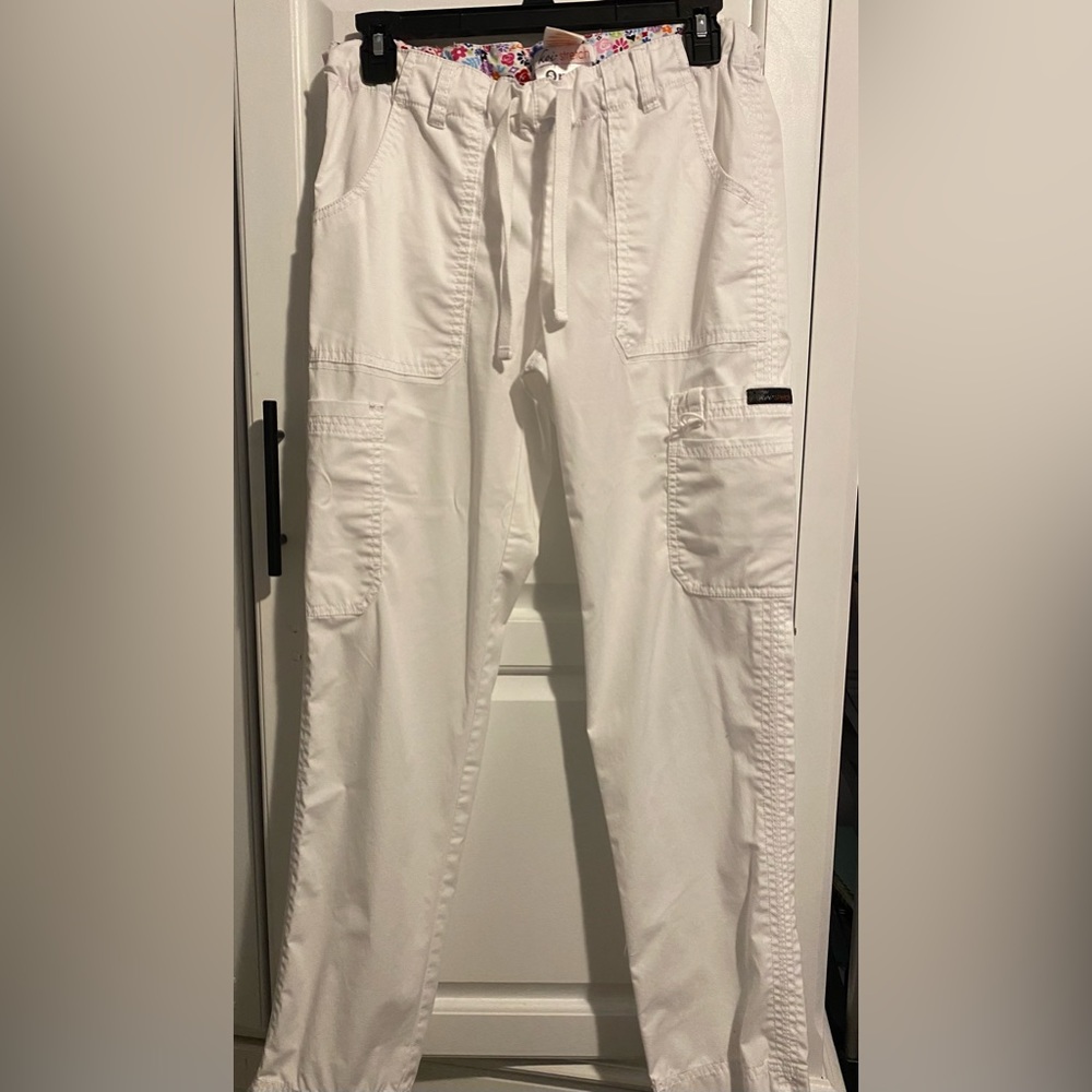 White scrub pants